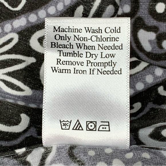Coldwater Creek Blouse Button Down Long Sleeves Black and Gray Size PM - Picture 11 of 11